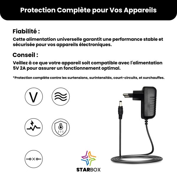 ALIMENTATION 5V 2A 5,5X2,5MM