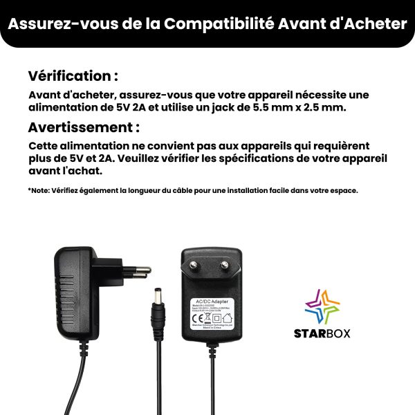 ALIMENTATION 5V 2A 5,5X2,5MM