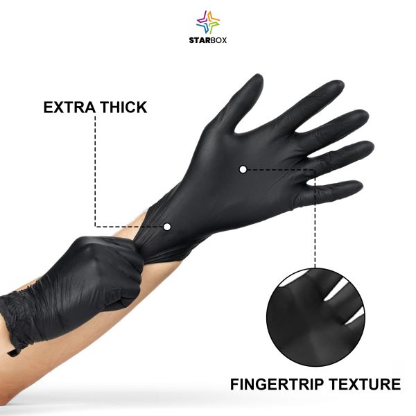 az-product-1356-390 STAR BOX Gants Jetables en Nitrile - Haute Résistance, Sans Latex, Pack de 100 pcs, Taille XL, Pour Usage Professionnel et D