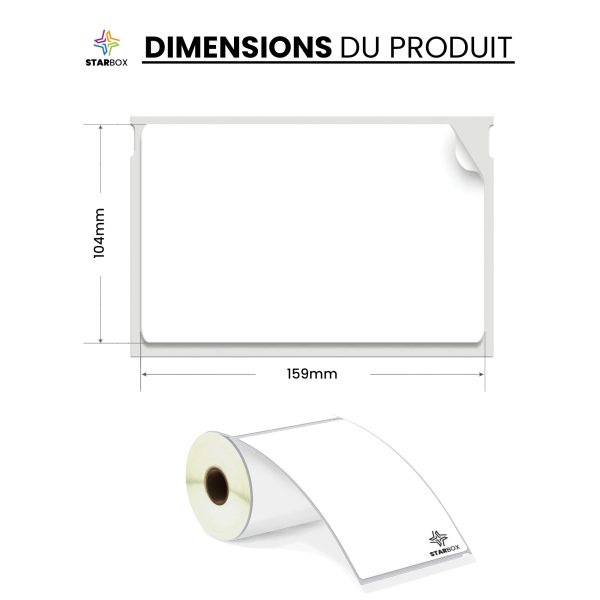 az-product-1420-448 STAR BOX Étiquettes Thermiques 104x159 mm – 1 Rouleau (220 Étiquettes) | Compatibles avec LabelWriter 4XL S0904980