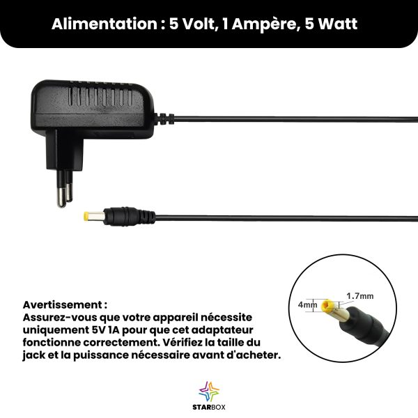 az-product-1431-504 STAR BOX ALIMENTATION 5V 2A 4,0X1,7MM