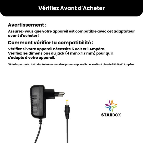 az-product-1431-505 STAR BOX ALIMENTATION 5V 2A 4,0X1,7MM